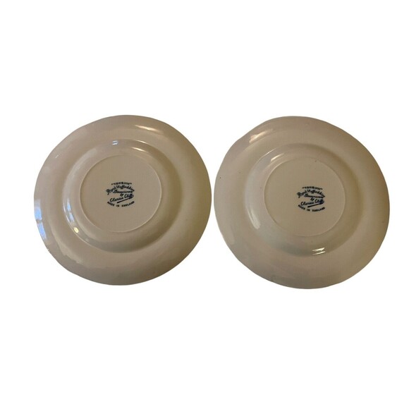 Royal Staffordshire Clarice Cliff Tonquin Small  Plates 6.5” Blue Set Of 2 - Picture 3 of 5